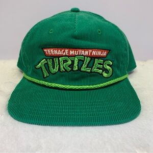 Teenage Mutant Ninja Turtles Green Corduroy Rope Cap Hat Adjustable Strap NWOT